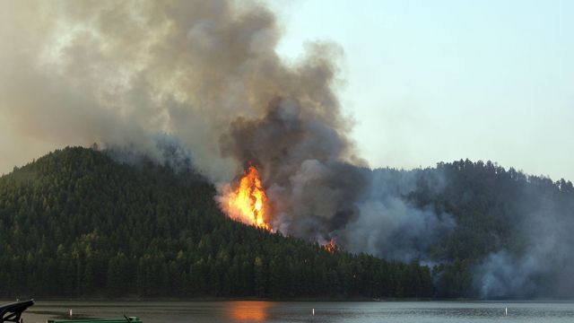 Photo is of the 2012 Dakota Fire at Sheridan Lake in the SD Black Hills.